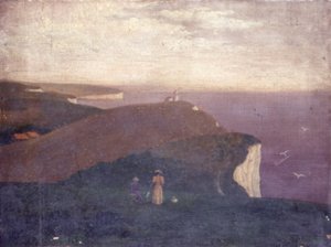 De South Downs, met de Belle Tout Vuurtoren door Unbekannt Unbekannt